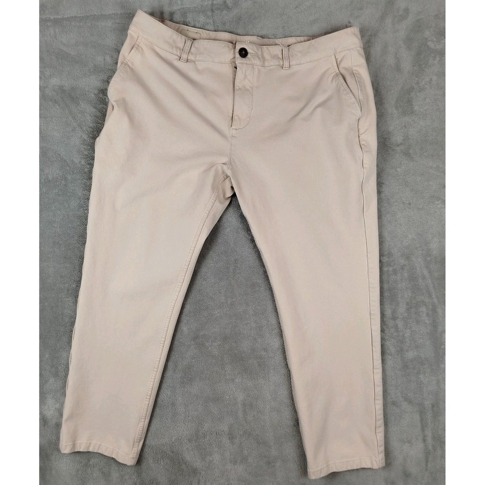 Mugsy Teddys Chino Khaki Beige Pants Mens 40x28 Stretch Casual Comfort Fit‎